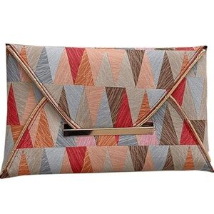 Geometric Multicolor Clutch Bag